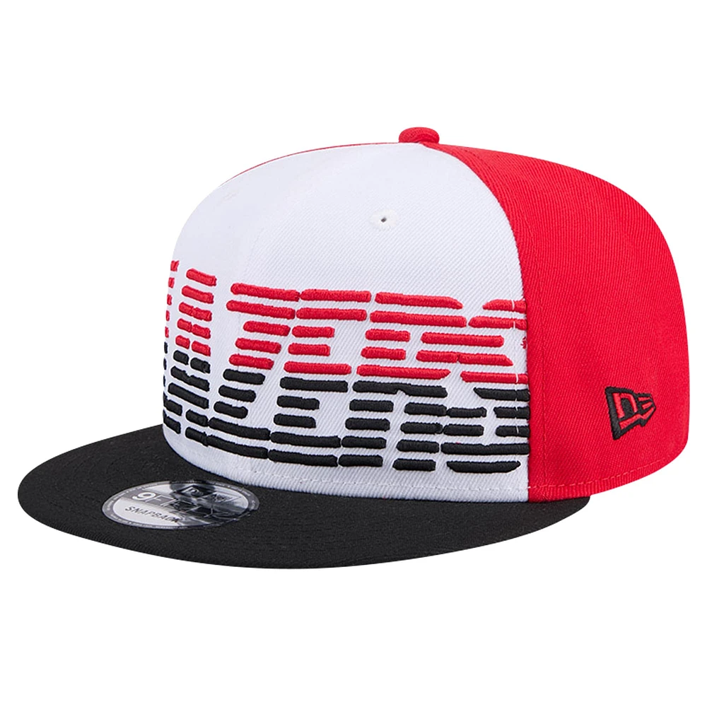 Men's New Era White/Black Portland Trail Blazers Throwback Gradient Tech Font 9FIFTY Snapback Hat