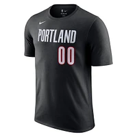 Men's Nike Scoot Henderson Black Portland Trail Blazers Icon Edition Name & Number T-Shirt