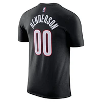 Men's Nike Scoot Henderson Black Portland Trail Blazers Icon Edition Name & Number T-Shirt