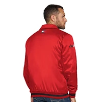 Men's Tommy Jeans Red Portland Trail Blazers Jacob Chain Stitch Applique Full-Snap Varsity Jacket
