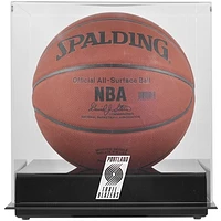 Portland Trail Blazers (2004-2017) Blackbase Team Logo Basketball Display Case with Mirrored Back