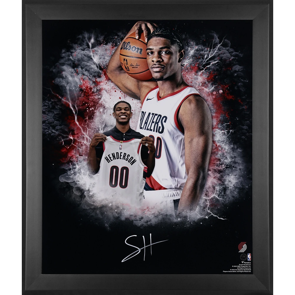 Scoot Henderson Portland Trail Blazers Autographed Framed 20" x 24" 2023 NBA Draft In Focus Photograph 
