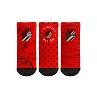 Toddler Rock Em Socks Portland Trail Blazers #1 Fan 3-Pack Crew Socks Set