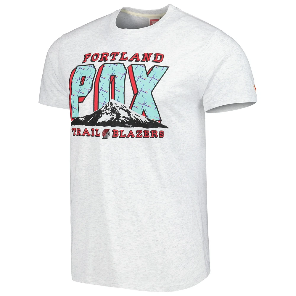 Unisex Homage Ash Portland Trail Blazers Hometown Hyper Local Tri-Blend T-Shirt