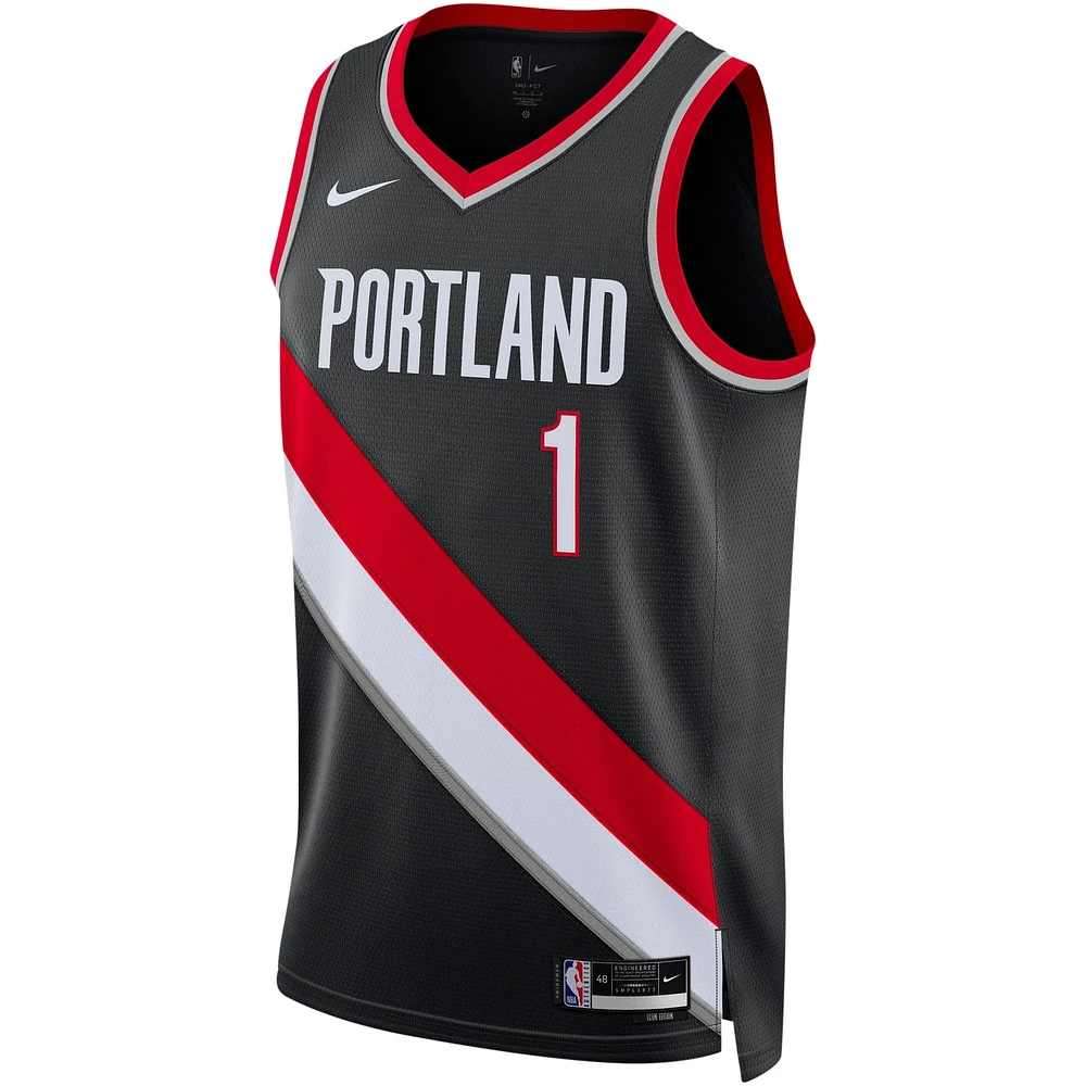 Unisex Nike Anfernee Simons Black Portland Trail Blazers Swingman Jersey - Icon Edition