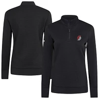 Women's Levelwear  Black Portland Trail Blazers Cushion Quarter-Zip Pullover