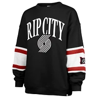 Women's '47 Black Portland Trail Blazers 2024/25 City Edition Steadfast Paneled Pullover Sweatshirt