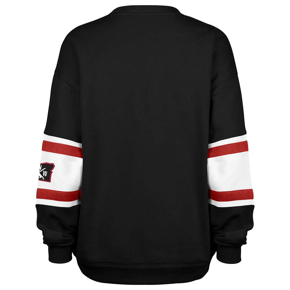 Women's '47 Black Portland Trail Blazers 2024/25 City Edition Steadfast Paneled Pullover Sweatshirt