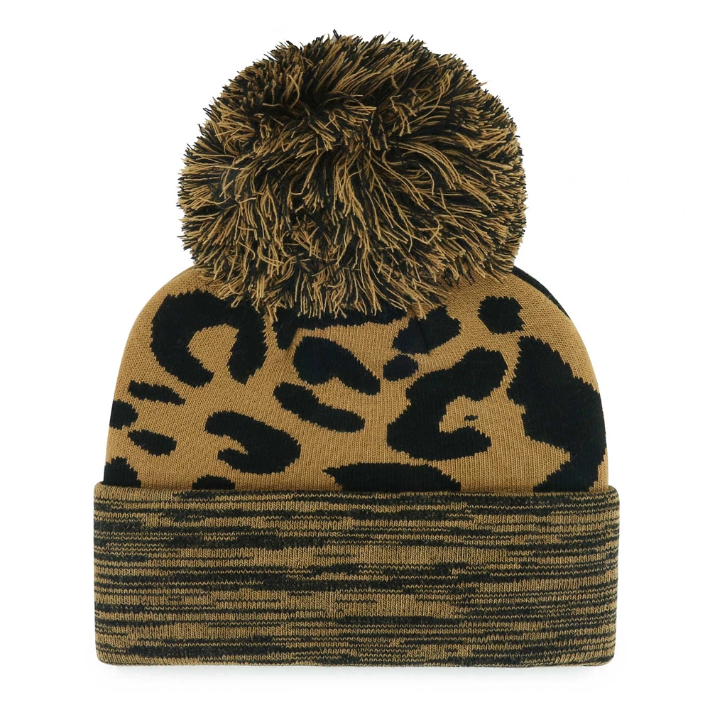Bonnet en tricot à revers rosette '47 Leopard Portland Trail Blazers pour femmes avec pompon