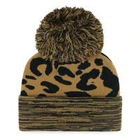 Bonnet en tricot à revers rosette '47 Leopard Portland Trail Blazers pour femmes avec pompon