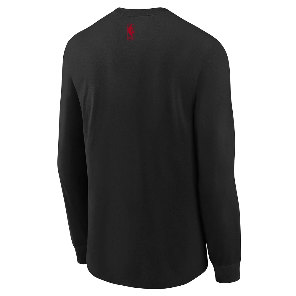 Youth Nike  Black Portland Trail Blazers 2024/25 City Edition Wordmark Performance Long Sleeve T-Shirt