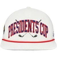 Casquette Snapback Coachella en velours côtelé Presidents Cup pour homme avec logo Barstool Golf Cream