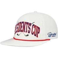Casquette Snapback Coachella en velours côtelé Presidents Cup pour homme avec logo Barstool Golf Cream