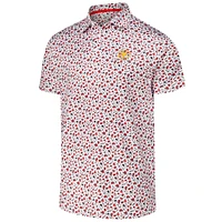 Men's Barstool Golf White Spittin' Chiclets x Presidents Cup Puck Printed Polo