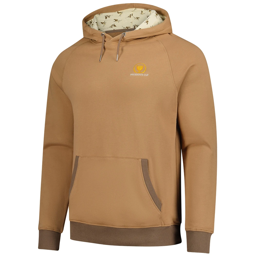 Men's Barstool Golf x Presidents Cup Brown Ribbed Pullover Hoodie