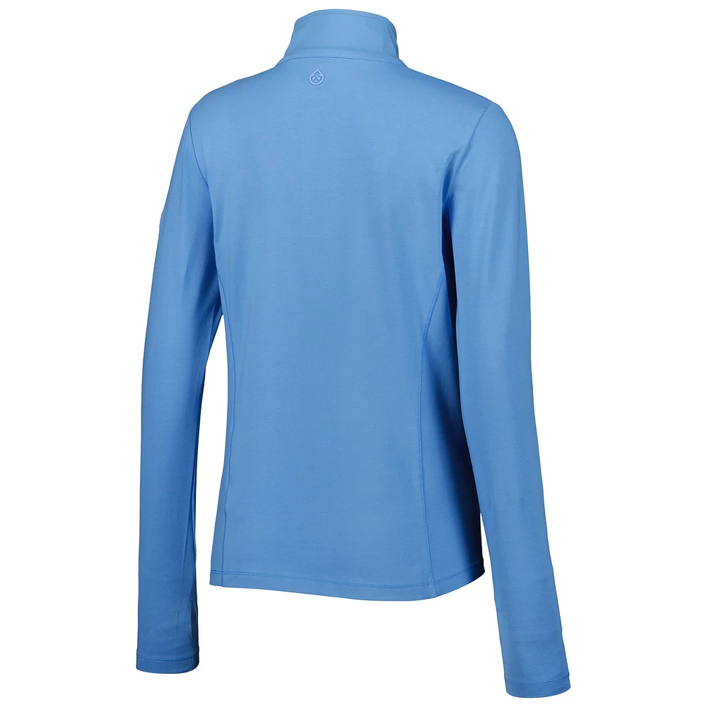 Women's tasc Performance Light Blue Presidents Cup Recess Tri-Blend Quarter-Zip Jacket