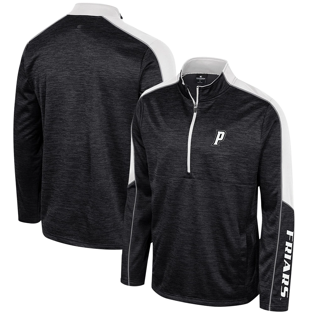 Men's Colosseum Black Providence Friars Marled Half-Zip Jacket