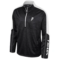 Men's Colosseum Black Providence Friars Marled Half-Zip Jacket