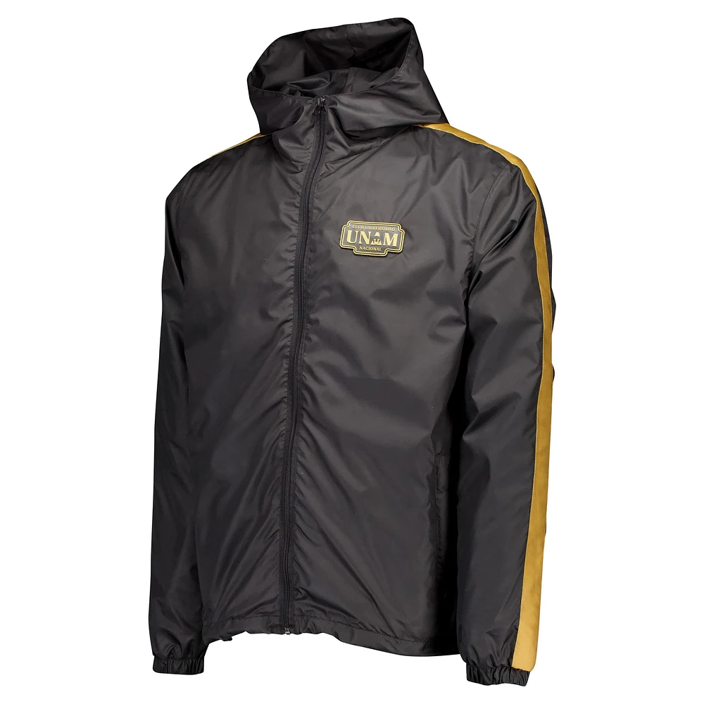 Men's Pumas Black & Gold Collection Hoodie Full-Zip Windbreaker