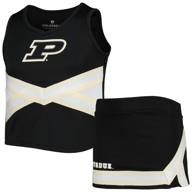 Girls Youth Colosseum Noir Purdue Boilermakers Carousel Ensemble de pom-pom girl