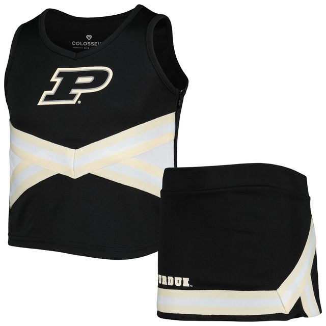 Girls Youth Colosseum Noir Purdue Boilermakers Carousel Ensemble de pom-pom girl