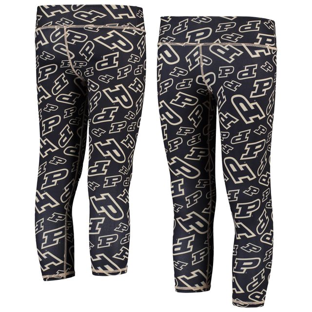 ZooZatz - Noir/doré Purdue Boilermakers Legging mascotte empilée pour fille