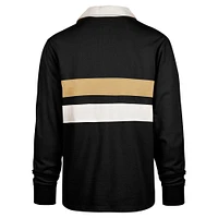 Men's '47 Black Purdue Boilermakers Clubhouse Knox Thames Long Sleeve Rugby Polo