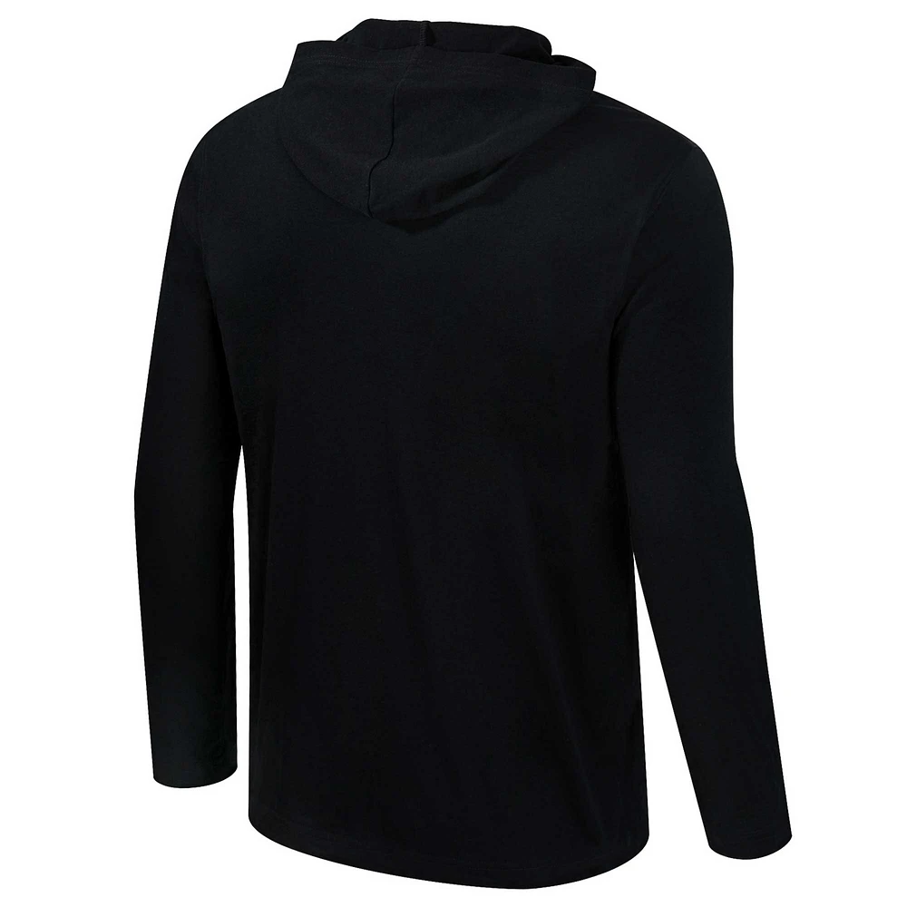 T-shirt à capuche manches longues et Colosseum Black Purdue Boilermakers Color Pop Active Blend pour hommes
