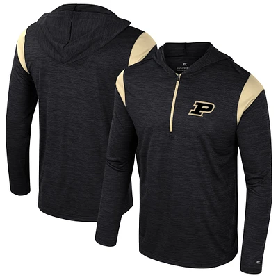 Coupe-vent à demi-zip Colosseum Black Purdue Boilermakers Dozer pour homme