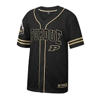 Men's Colosseum Black Purdue Boilermakers Free Spirited Mesh Button-Up Baseball Jersey
