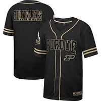 Men's Colosseum Black Purdue Boilermakers Free Spirited Mesh Button-Up Baseball Jersey