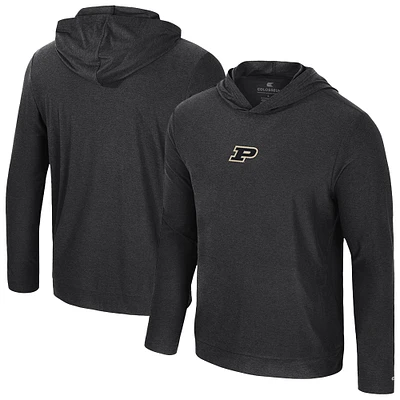 T-shirt à manches longues et capuche pour homme Colosseum Black Purdue Boilermakers