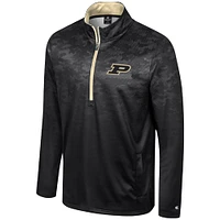 Men's Colosseum  Black Purdue Boilermakers The Machine Half-Zip Jacket