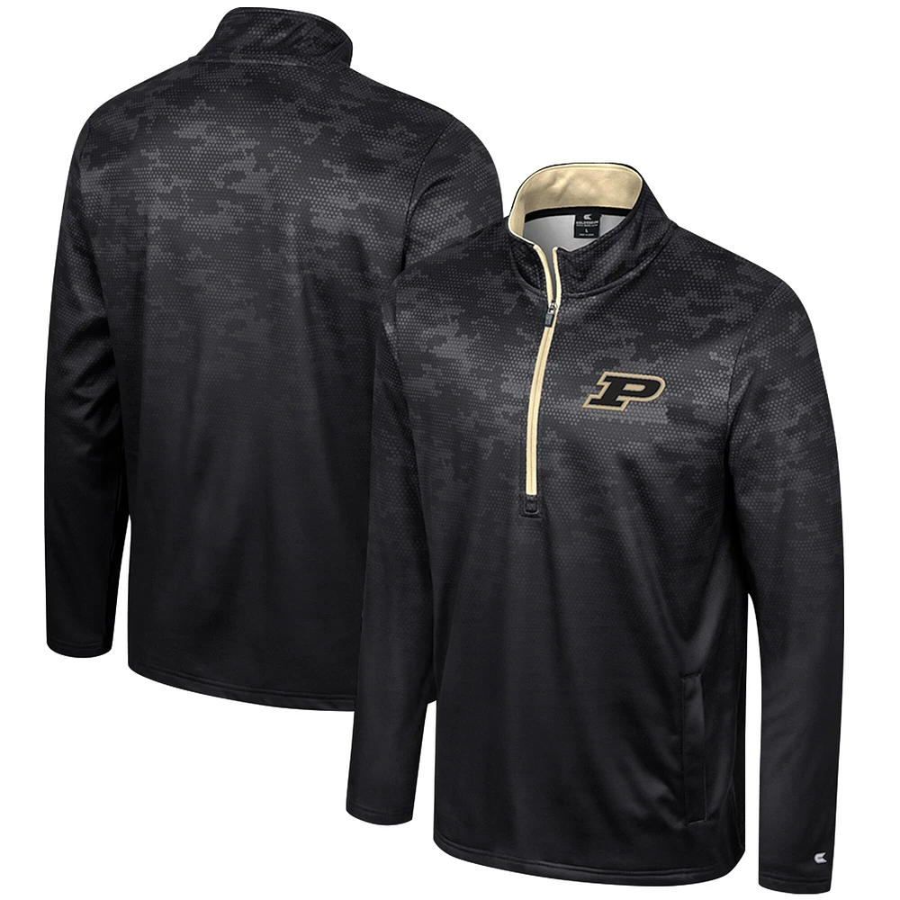 Men's Colosseum Black Purdue Boilermakers The Machine Half-Zip Jacket