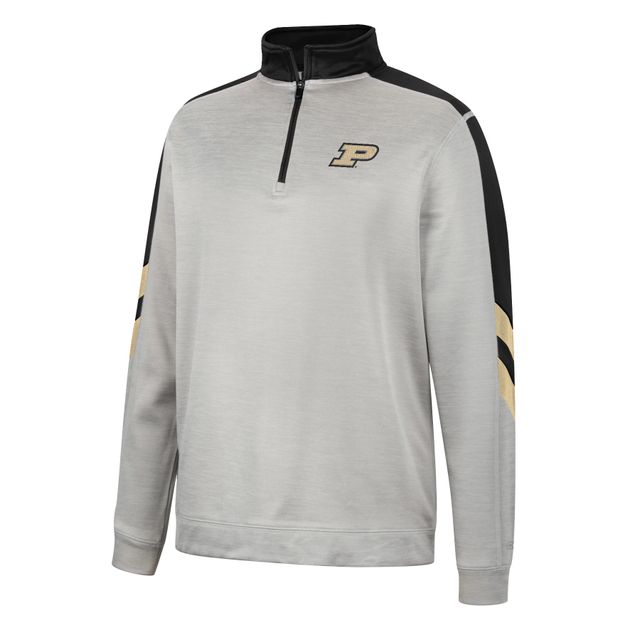 Veste Colosseum Homme Gris/Noir Purdue Boilermakers Bushwood Fleece Quarter-Zip Jacket