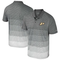 Men's Colosseum Gray Purdue Boilermakers Striped Mesh Polo