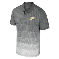 Men's Colosseum Gray Purdue Boilermakers Striped Mesh Polo