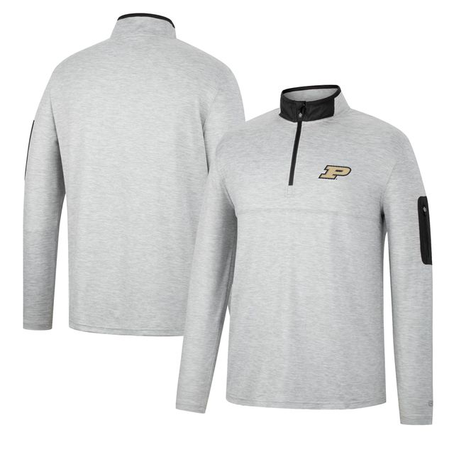 Colosseum Heathered Grey/Black Purdue Boilermakers Country Club Coupe-vent pour homme