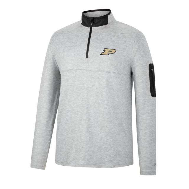 Colosseum Heathered Grey/Black Purdue Boilermakers Country Club Coupe-vent pour homme