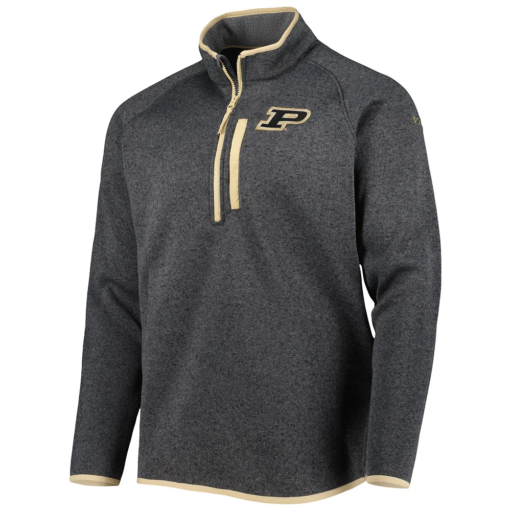 Men's Columbia Gray Purdue Boilermakers Canyon Point Omni-Shield Raglan Half-Zip Pullover Top