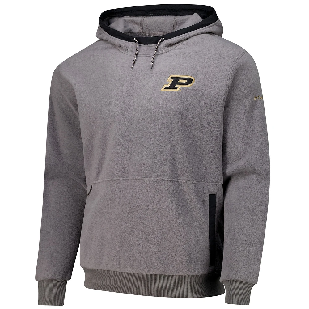 Men's  Columbia Gray Purdue Boilermakers Flanker Fleece Pullover Hoodie