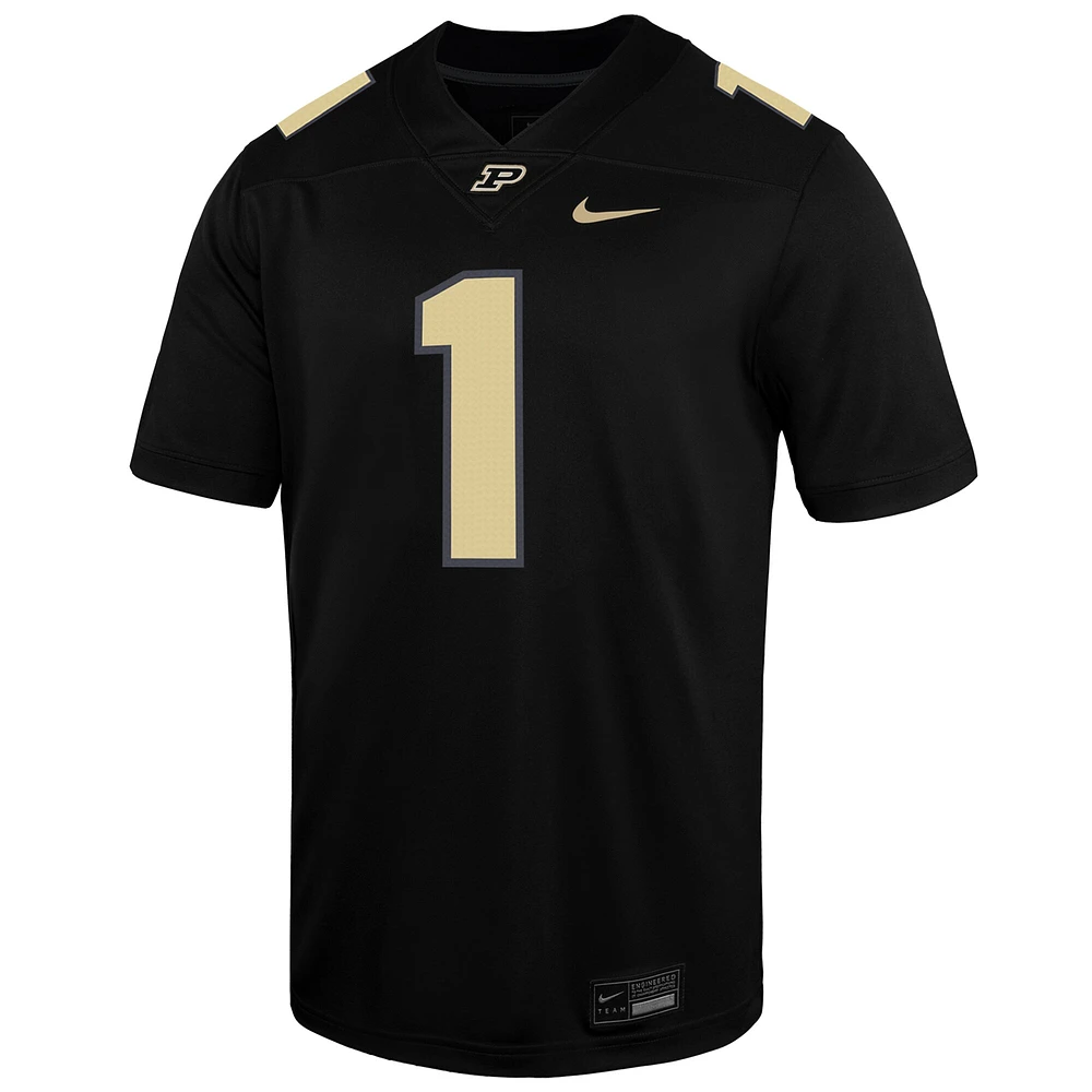 Men's Nike #1 Black Purdue Boilermakers Alternate Game Jersey