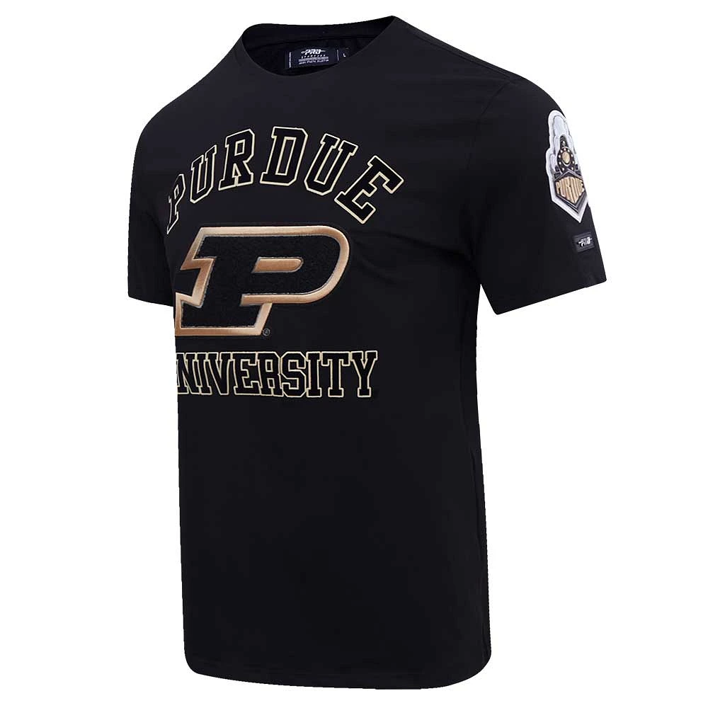 T-shirt à logo empilé classique Purdue Boilermakers Pro Standard pour hommes, noir