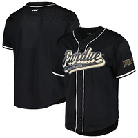 Maillot Purdue Boilermakers en maille à boutons complets Pro Standard noir pour hommes