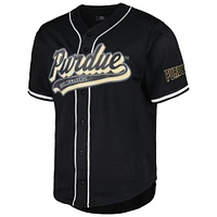 Maillot Purdue Boilermakers en maille à boutons complets Pro Standard noir pour hommes