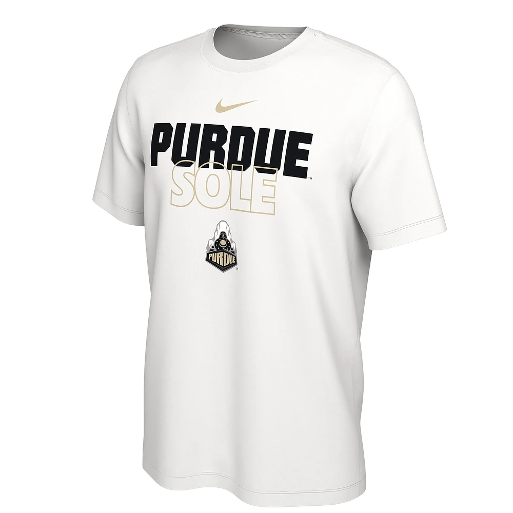 Nike  White Purdue Boilermakers 2023 On Court Bench T-Shirt