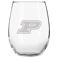 Purdue Boilermakers 15oz. Etched Stemless Glass Tumbler