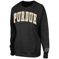 Women's Colosseum Black Purdue Boilermakers Campanile Pullover Sweatshirt