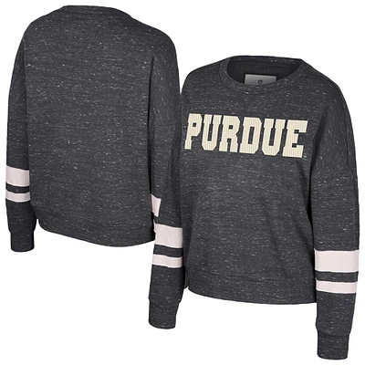 Sweat-shirt à enfiler noir pour femme Colosseum Purdue Boilermakers Lost City Speckle