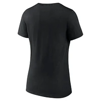 Women's Fanatics Black Purdue Boilermakers Basic Arch V-Neck T-Shirt